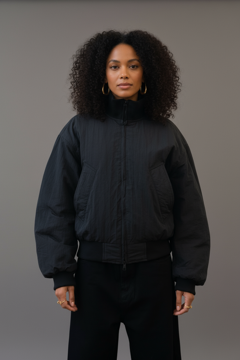 Rhea Women’s Bomber Jacket | Oversized Zip-Up Streetwear Style