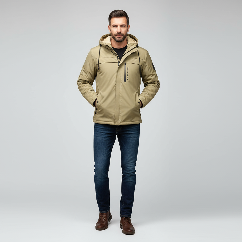 Marlowe Men’s Casual Stand Collar Jacket | Lightweight, Modern & Everyday Essential