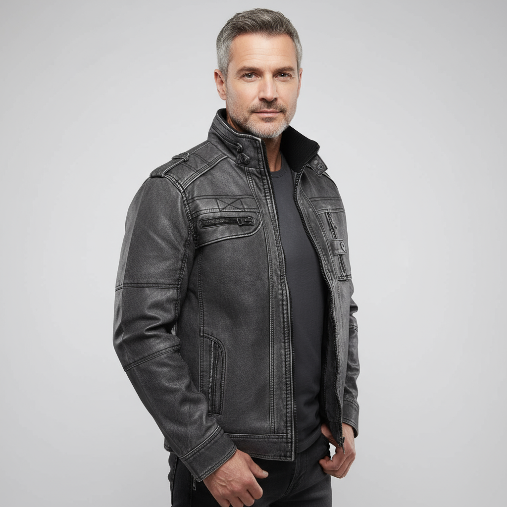 Apollo Men’s Leather Jacket | Classic Biker Style