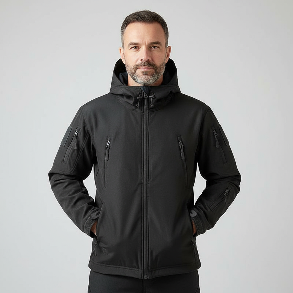 Tactical Softshell Men’s Jacket | Water-Resistant Outdoor Hooded Jacket