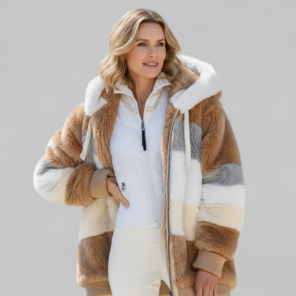 Amara Women’s Faux Fur Jacket | Oversized Hooded Winter Coat