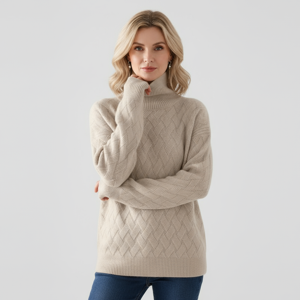 Seren Women’s Textured Turtleneck Jumper | Soft, Cosy & Effortlessly Refined