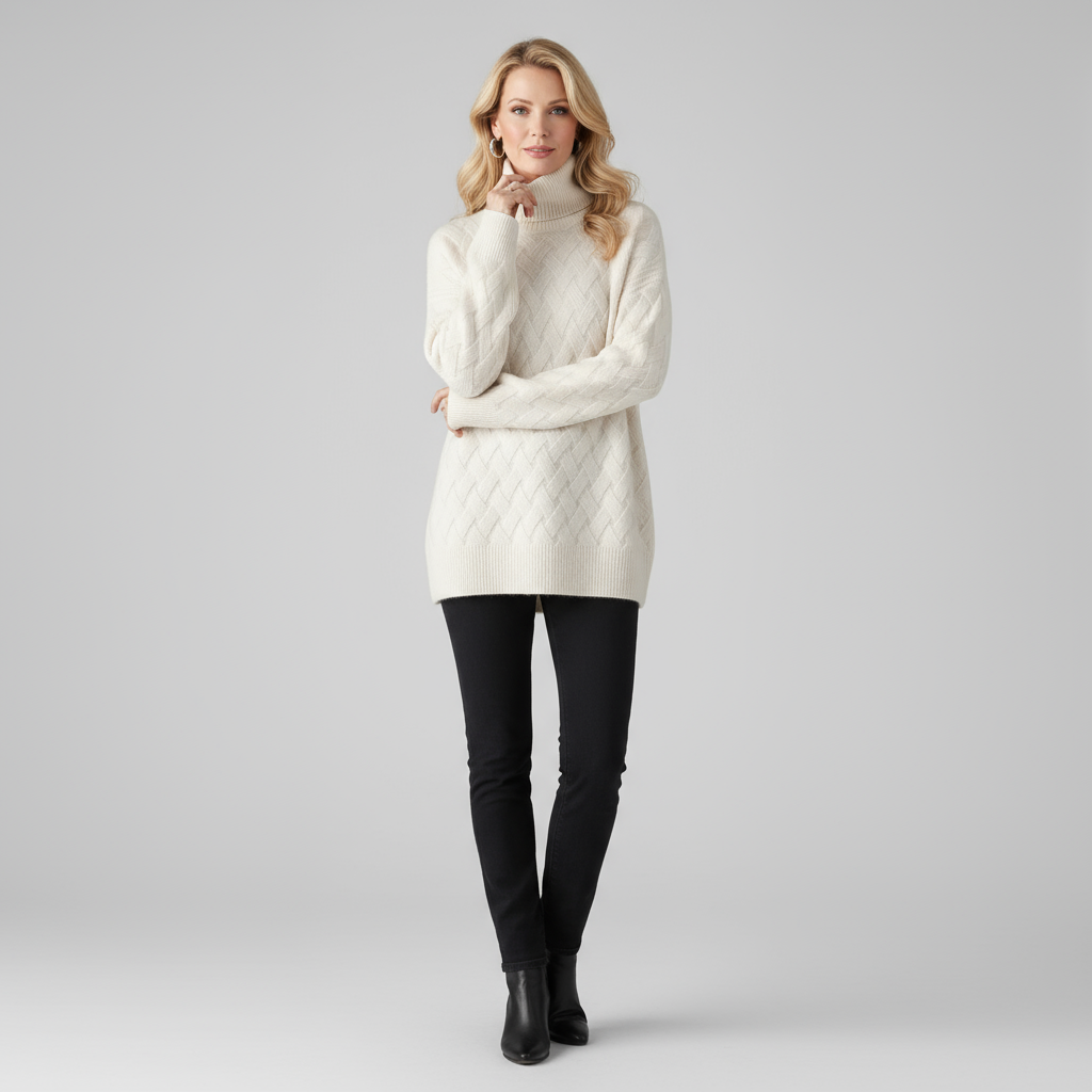 Seren Women’s Textured Turtleneck Jumper | Soft, Cosy & Effortlessly Refined