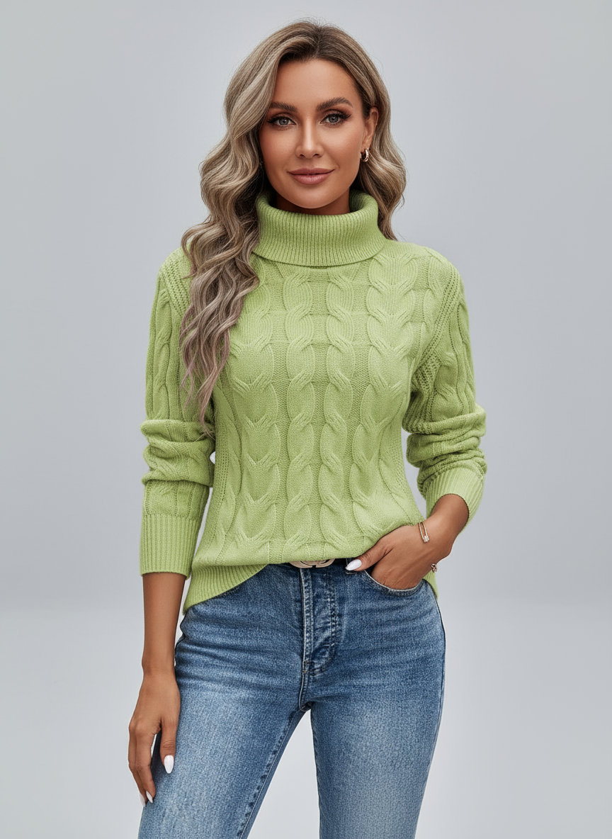 Ardelle Women’s Cable Knit Roll Neck Jumper | Soft, Warm & Timeless Style