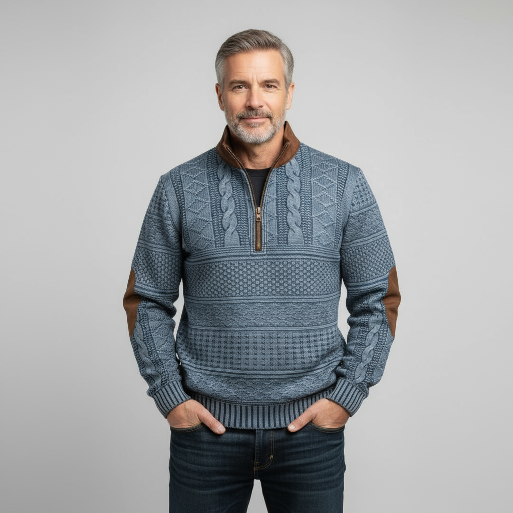 Ashford Men’s Textured Quarter-Zip Jumper | Warm, Stylish & Modern Heritage Design