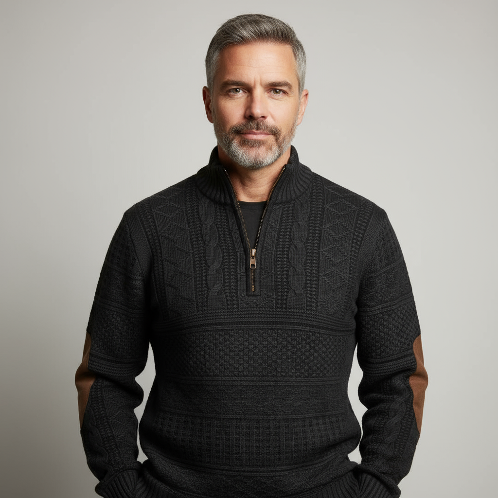 Ashford Men’s Textured Quarter-Zip Jumper | Warm, Stylish & Modern Heritage Design
