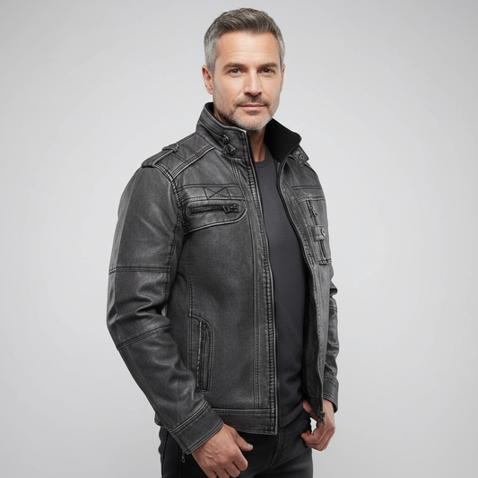 Apollo Men’s Leather Jacket | Classic Biker Style