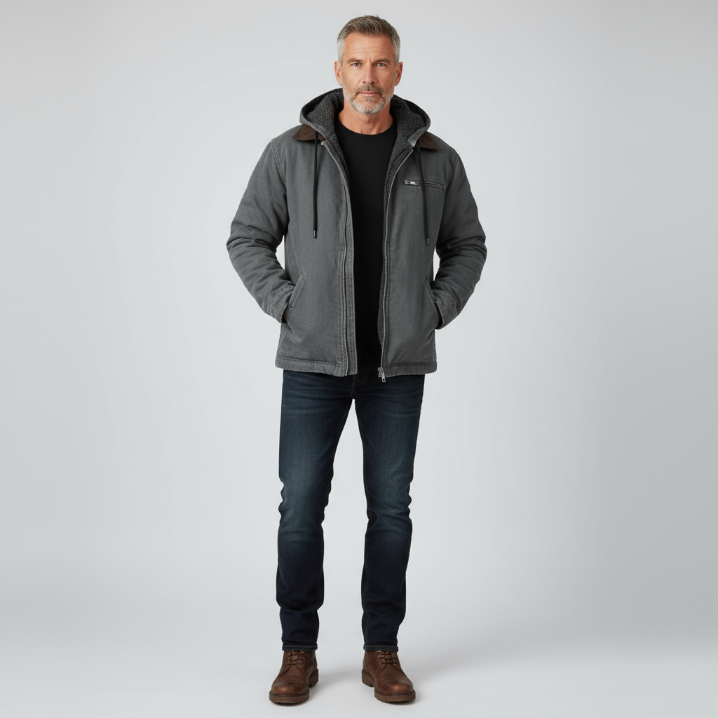 Nordhaven™ Men’s Hooded Field Jacket with Fleece Lining | Durable & Weather-Resistant