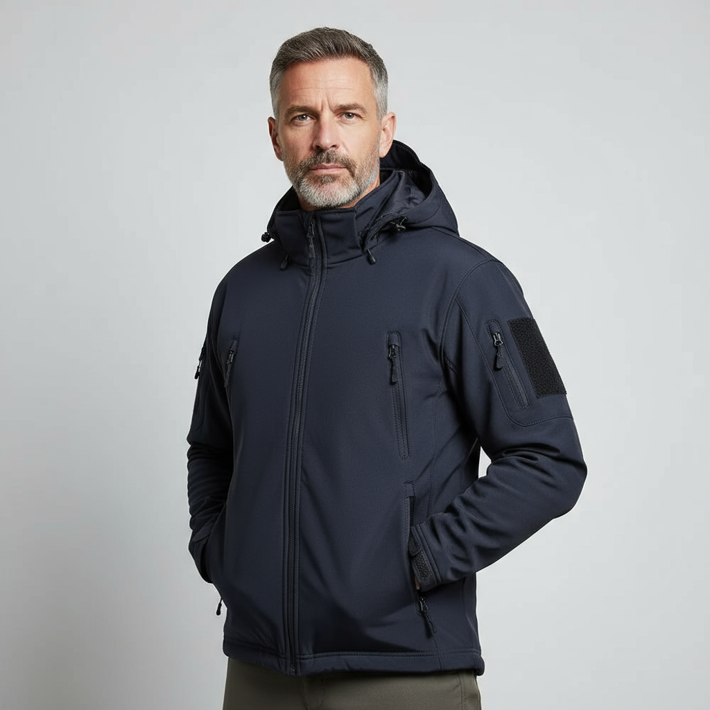 Tactical Softshell Men’s Jacket | Water-Resistant Outdoor Hooded Jacket