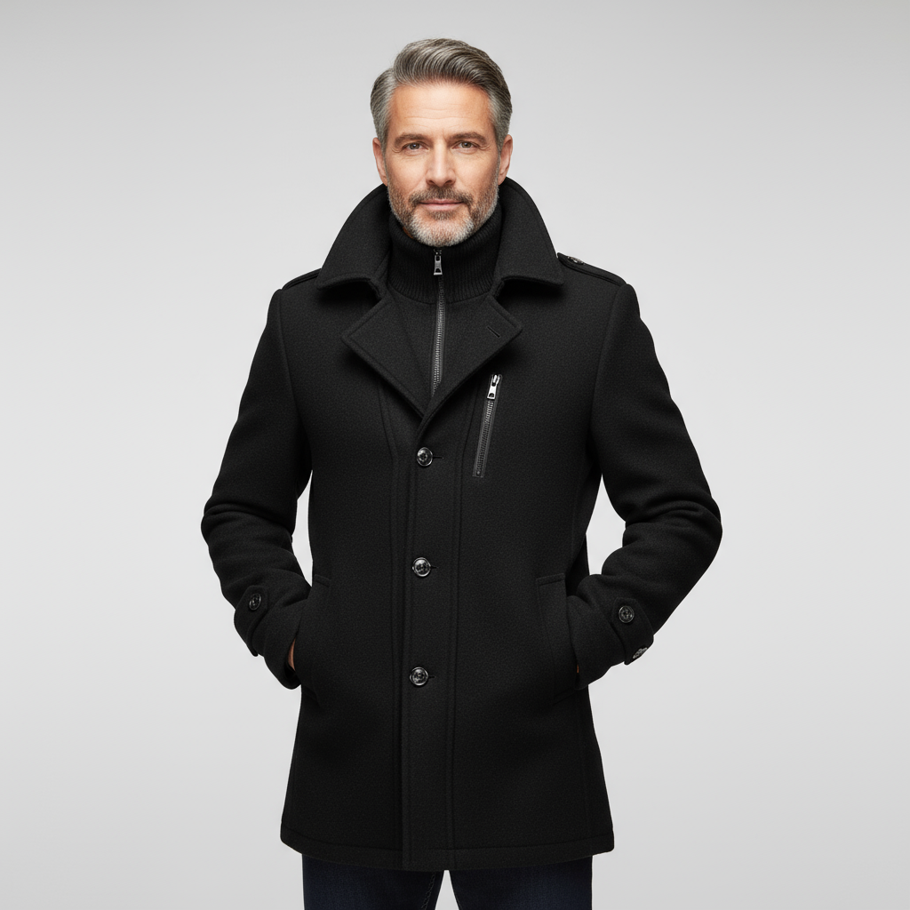 Liam Men’s Wool Blend Coat | Classic Mid-Length Winter Jacket