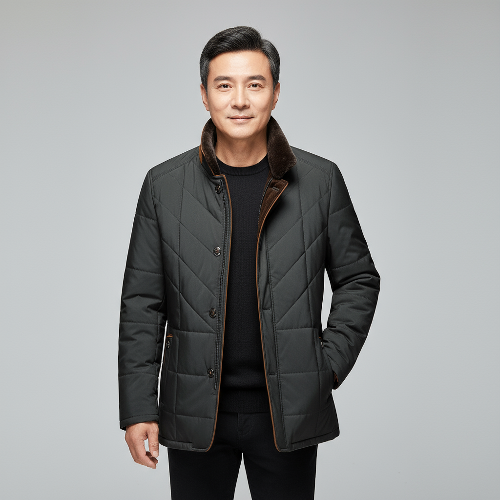 Lucas Men’s Quilted Winter Jacket | Elegant Stand Collar Coat