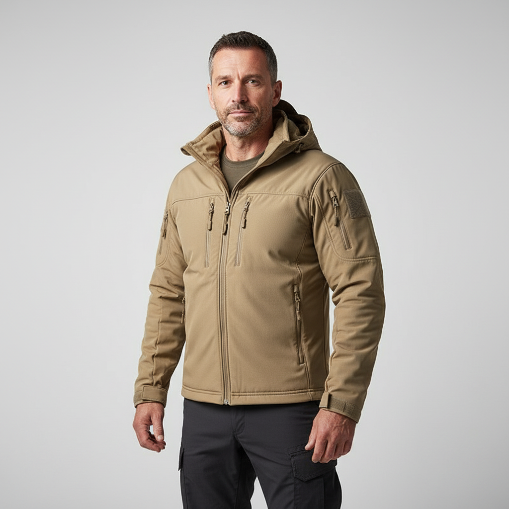 Tactical Softshell Men’s Jacket | Water-Resistant Outdoor Hooded Jacket