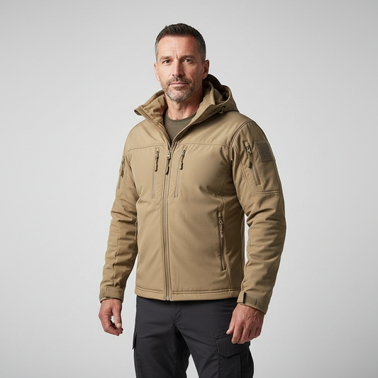 Tactical Softshell Men’s Jacket | Water-Resistant Outdoor Hooded Jacket