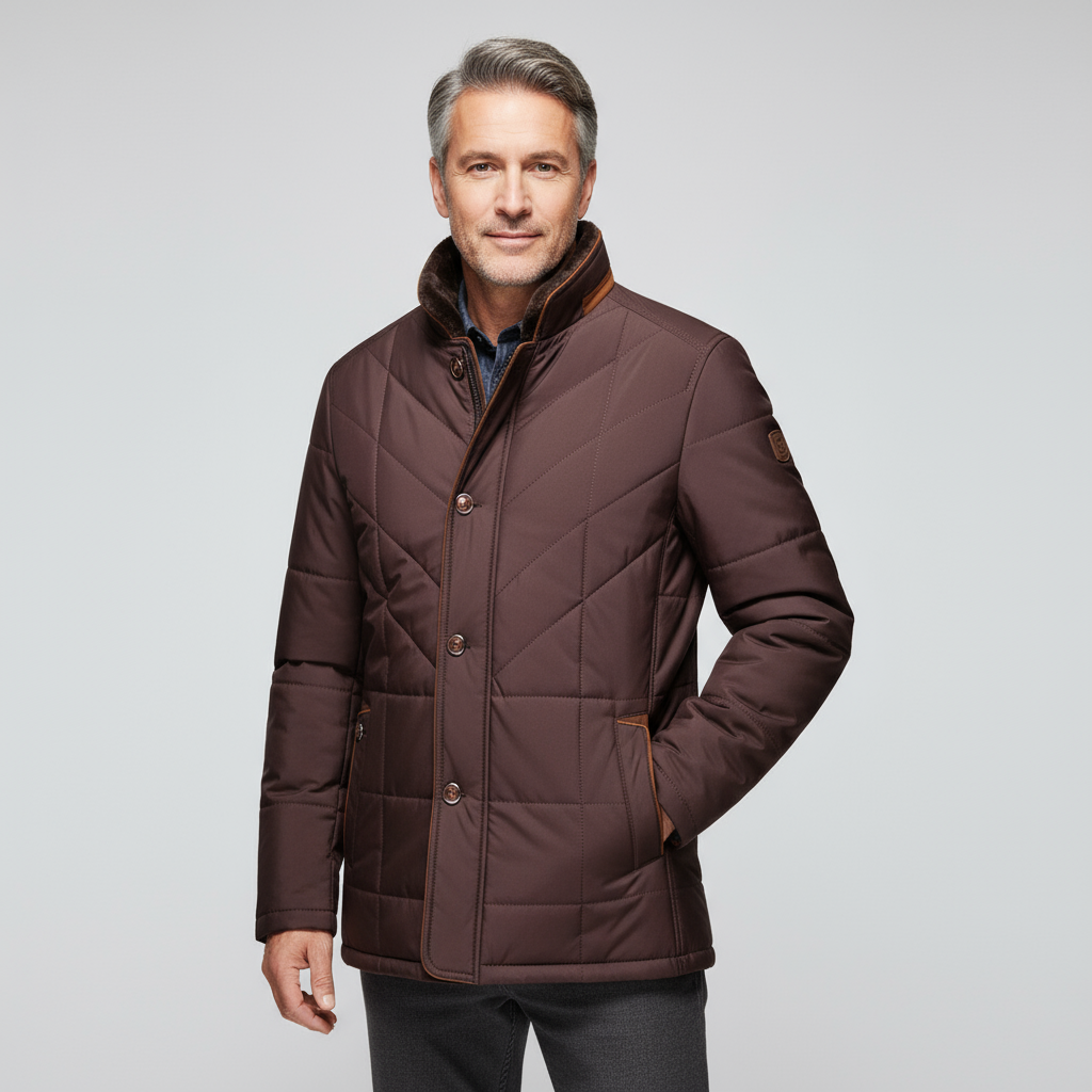 Lucas Men’s Quilted Winter Jacket | Elegant Stand Collar Coat