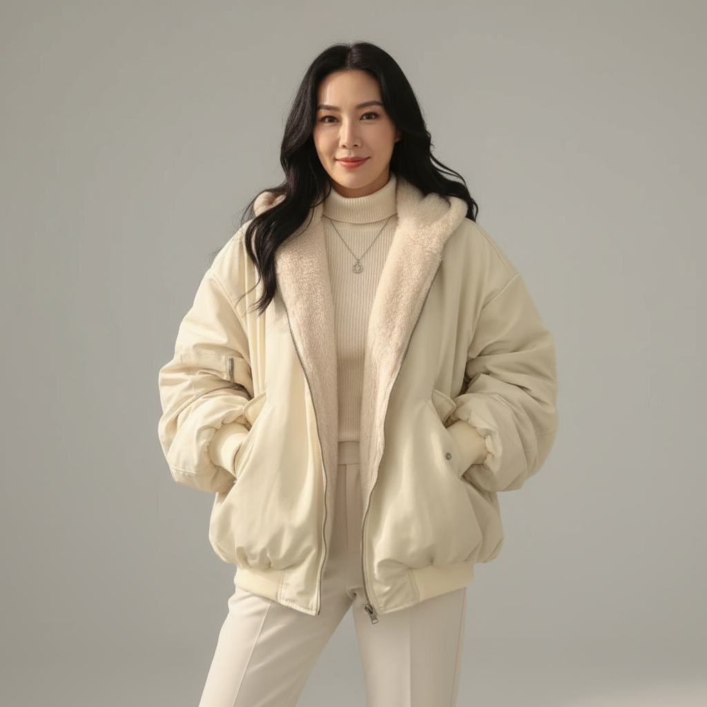 Tess Women’s Fleece-Lined Bomber Jacket | Oversized Winter Coat