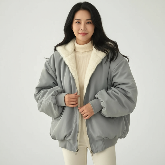 Tess Women’s Fleece-Lined Bomber Jacket | Oversized Winter Coat
