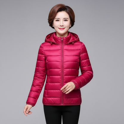 Lunara Women’s Lightweight Puffer Jacket | Quilted Coat with Optional Hood
