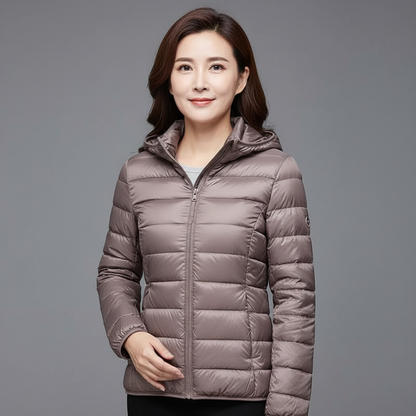 Lunara Women’s Lightweight Puffer Jacket | Quilted Coat with Optional Hood