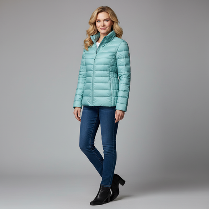 Lunara Women’s Lightweight Puffer Jacket | Quilted Coat with Optional Hood
