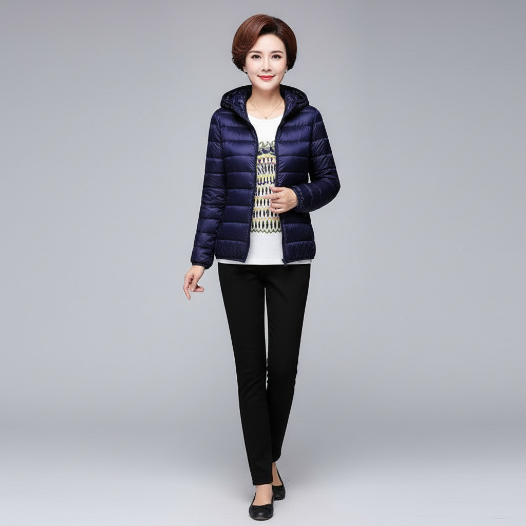 Lunara Women’s Lightweight Puffer Jacket | Quilted Coat with Optional Hood