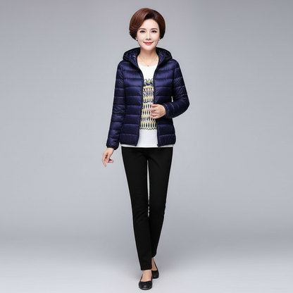 Lunara Women’s Lightweight Puffer Jacket | Quilted Coat with Optional Hood