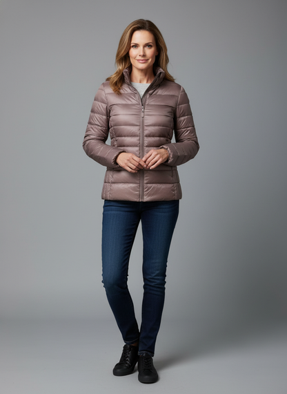 Lunara Women’s Lightweight Puffer Jacket | Quilted Coat with Optional Hood