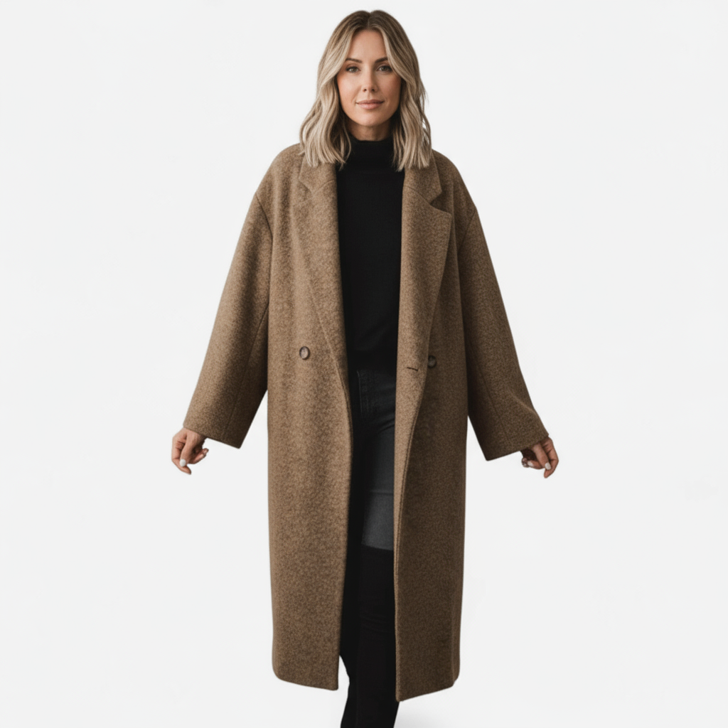Maren Women’s Oversized Wool Coat | Long Double-Breasted Winter Jacket