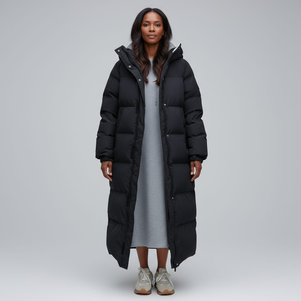 Alina Women’s Long Puffer Coat | Oversized Hooded Winter Jacket