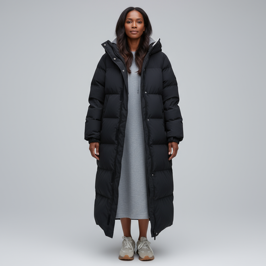 Alina Women’s Long Puffer Coat | Oversized Hooded Winter Jacket