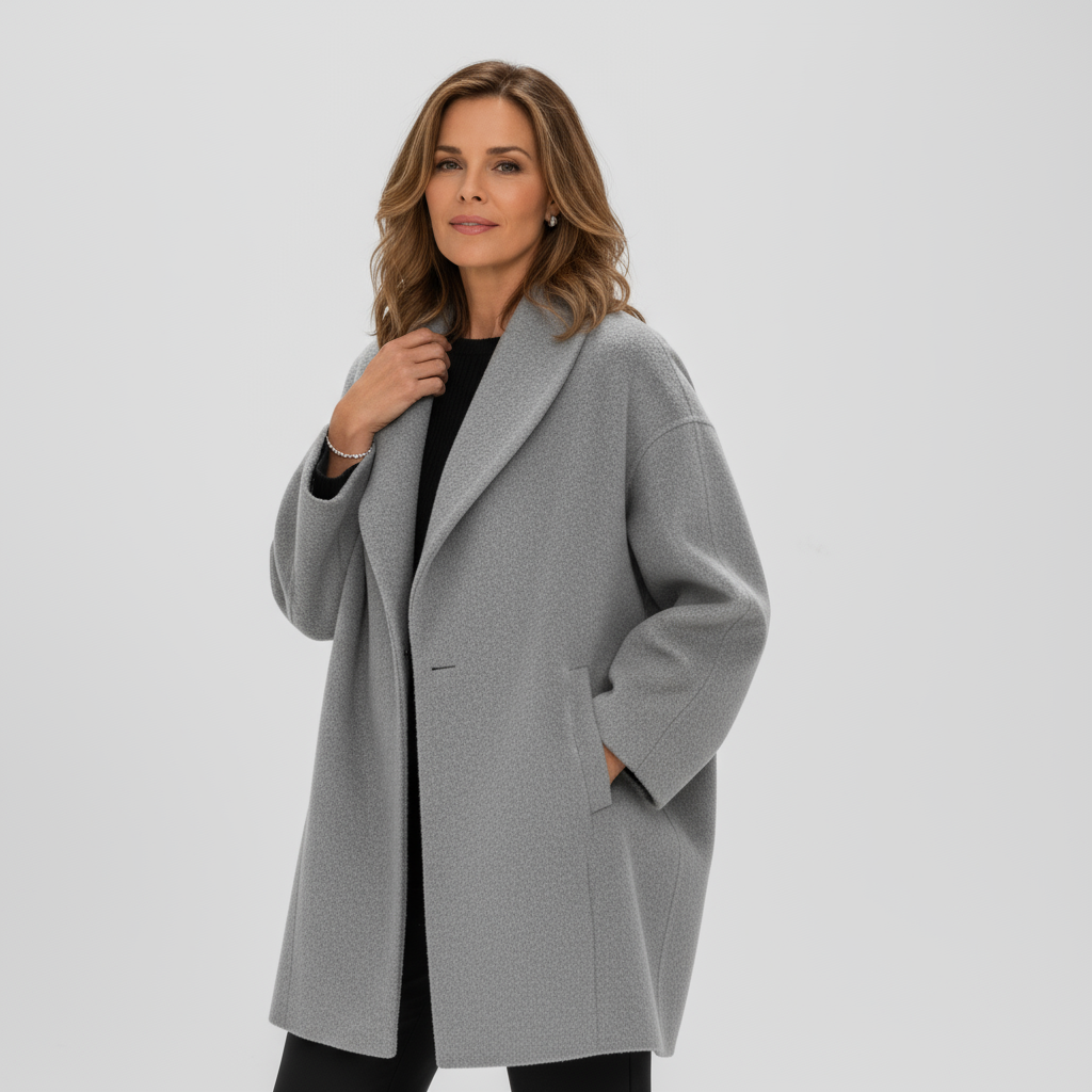 Rivka Women’s Oversized Wool Coat | Elegant Wide-Collar Overcoat
