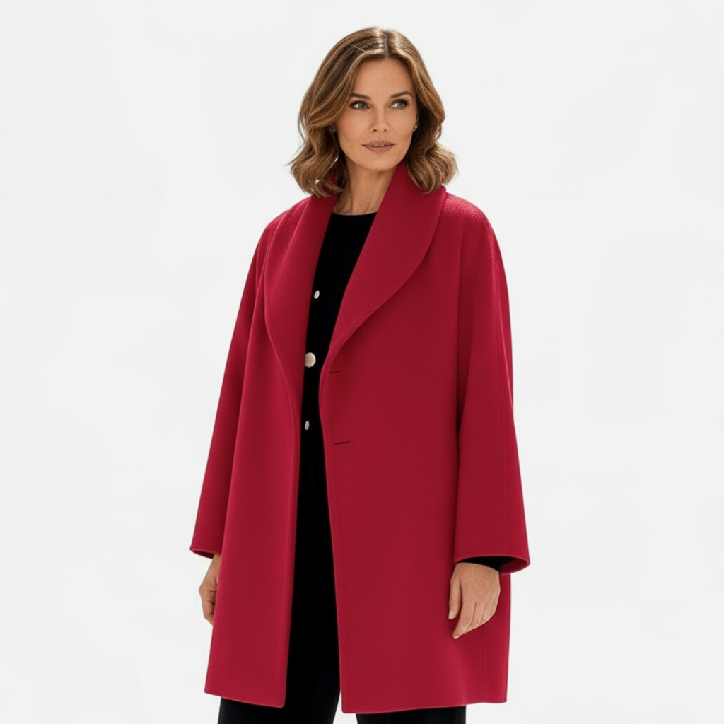 Rivka Women’s Oversized Wool Coat | Elegant Wide-Collar Overcoat