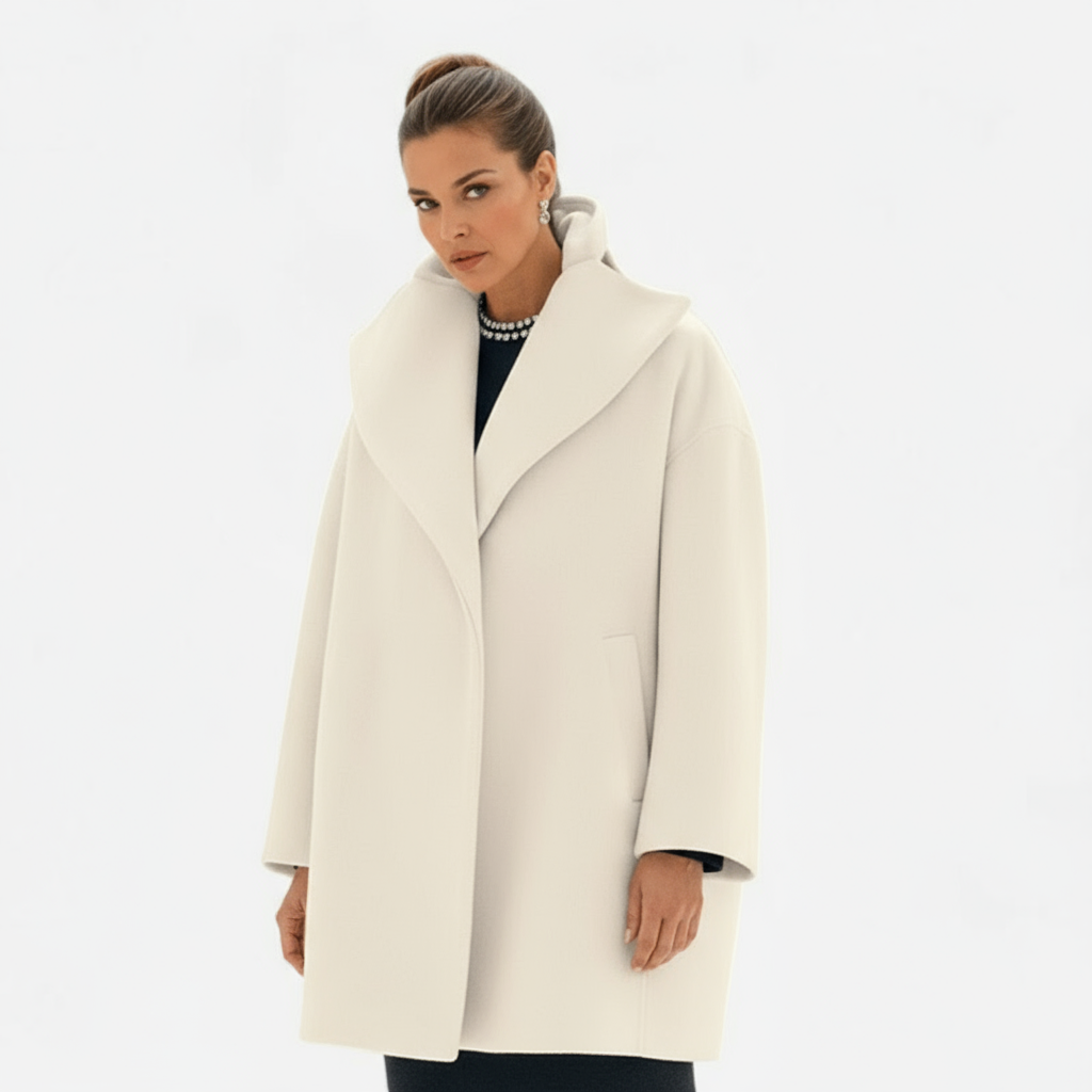 Rivka Women’s Oversized Wool Coat | Elegant Wide-Collar Overcoat
