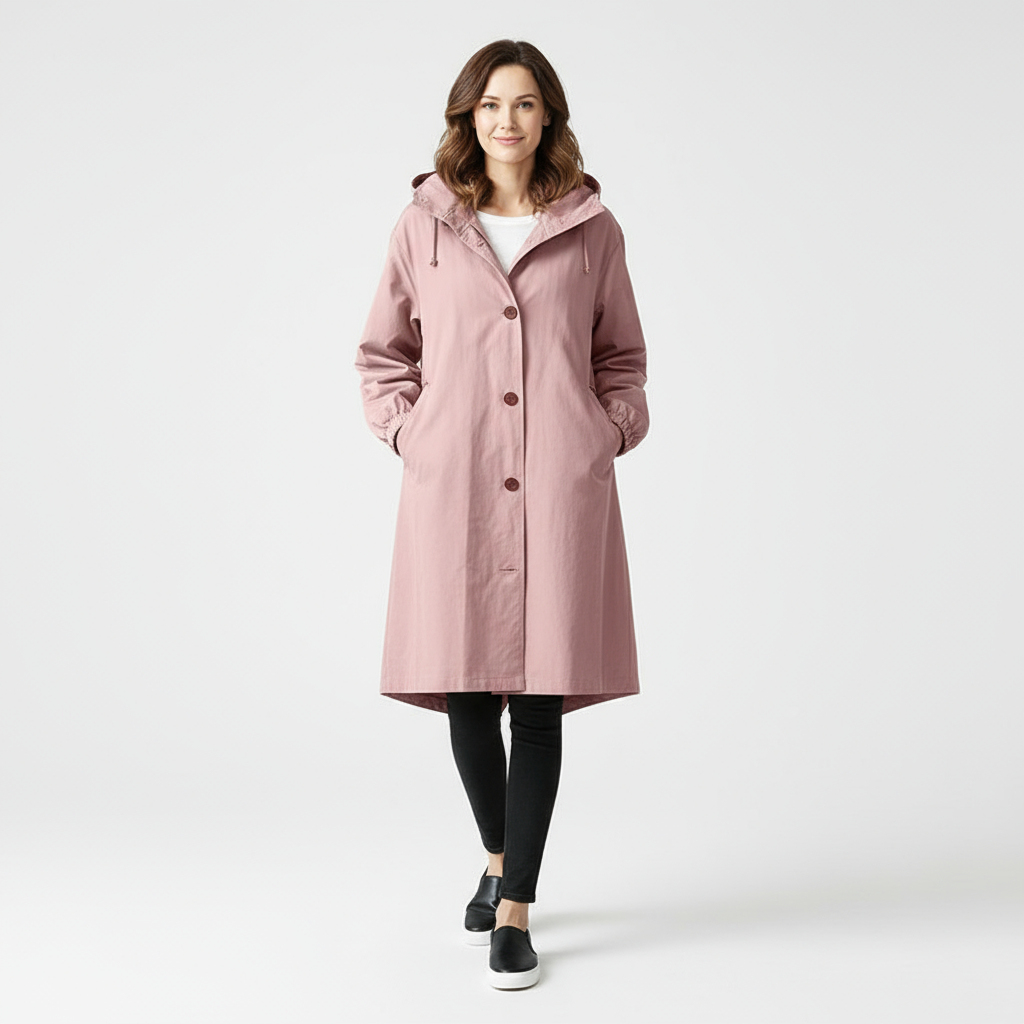 Nadia Women’s Trench Coat | Oversized Lightweight Button-Up Jacket