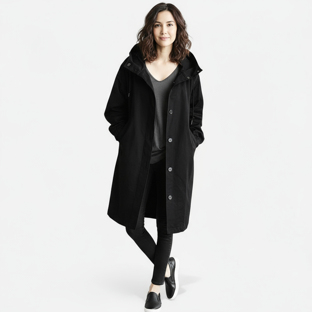 Nadia Women’s Trench Coat | Oversized Lightweight Button-Up Jacket