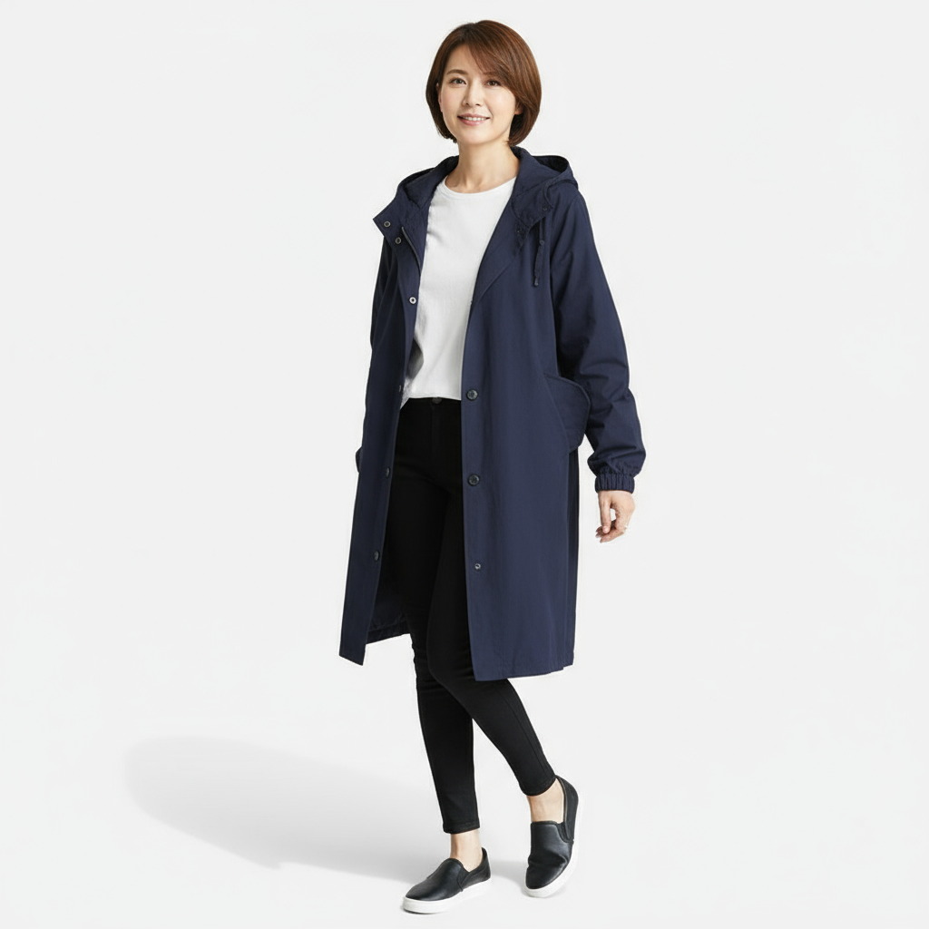 Nadia Women’s Trench Coat | Oversized Lightweight Button-Up Jacket
